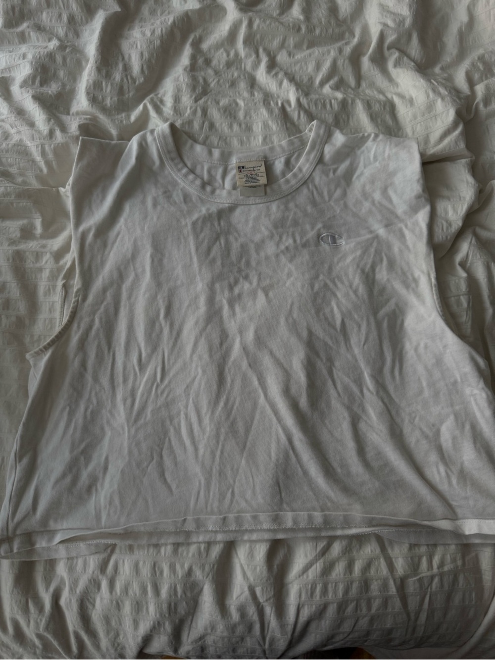Champion White cropped tank top